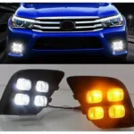 Focos neblineros led para la camioneta toyota hilux del 2016 al 2022 encendidos