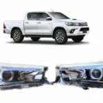 Par de focos led para toyota hilux del 2016 al 2021 con una camioneta en la parte superior
