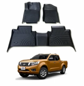 Piso para nissan np300 calce perfecto del 2016 al 2020 con una camioneta de color mostaza en la parte inferior